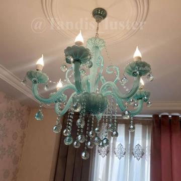 لوستر مورانو آبی آسمانی دوپوست