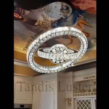 لوستر اس ام دی سه حلقه کف کریستال 60*40*20