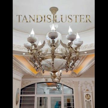 لوستر برنجی  و سرامیک انجل آنتیک